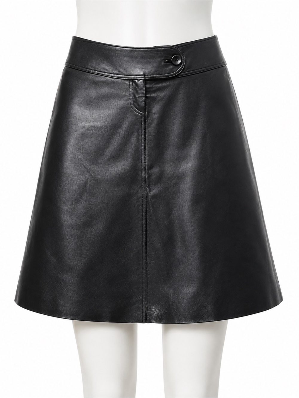 H&M Black A-Line Leather Skirt